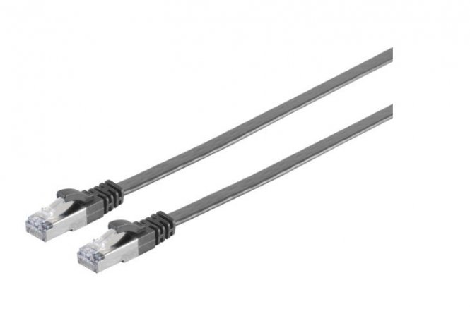 MicroConnect U/FTP CAT6A 1M Black Flat Unshielded Network Cable, 