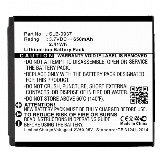 CoreParts Camera Battery for Samsung - disponible 48 / 72h