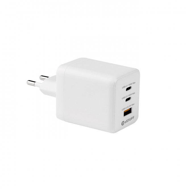 eSTUFF INFINITE USB-C Charger EU PD  100W GaN. 2 x USB-C. 1 x 