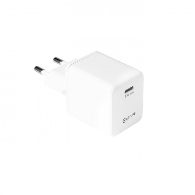 eSTUFF INFINITE (GRS) USB-C Charger EU PD 60W GaN. 1 x USB-C.