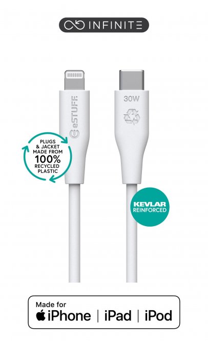eSTUFF INFINITE (GRS) USB-C to  Lightning Cable MFI 1m White. 