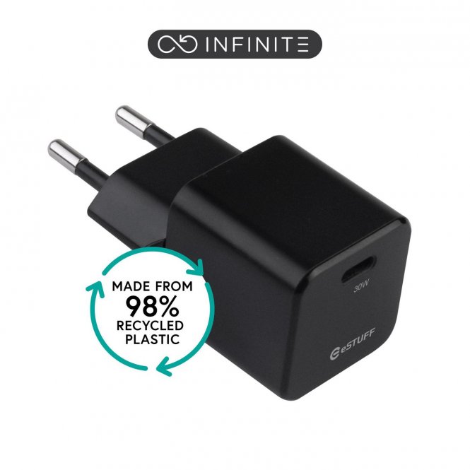eSTUFF INFINITE (GRS) USB-C Charger  EU PD 30W GaN. 1 x USB-C. 