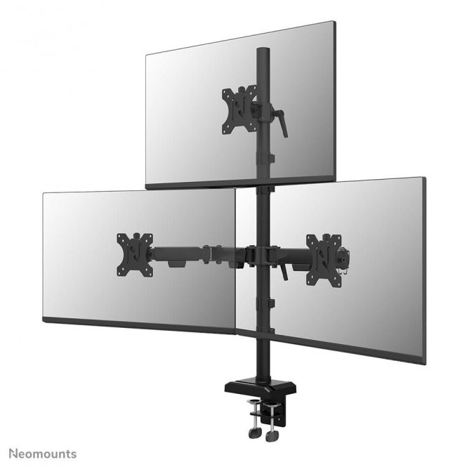 Neomounts DS60-600BL2-1, Triple Monitor  Arm (Clamp/Grommet), 10-32", 