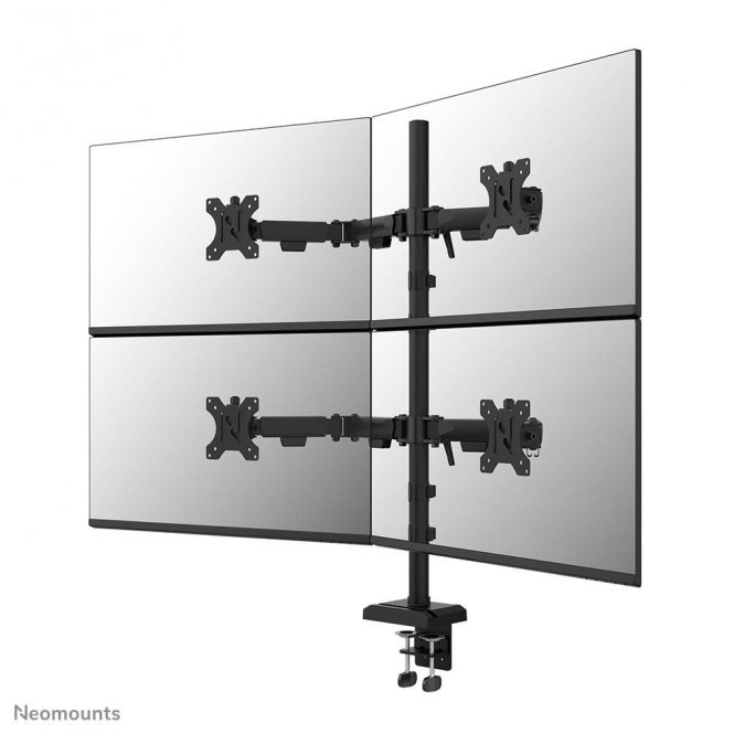 Neomounts DS60-600BL2-2, Quadruple  Monitor Arm (Clamp/Grommet), 