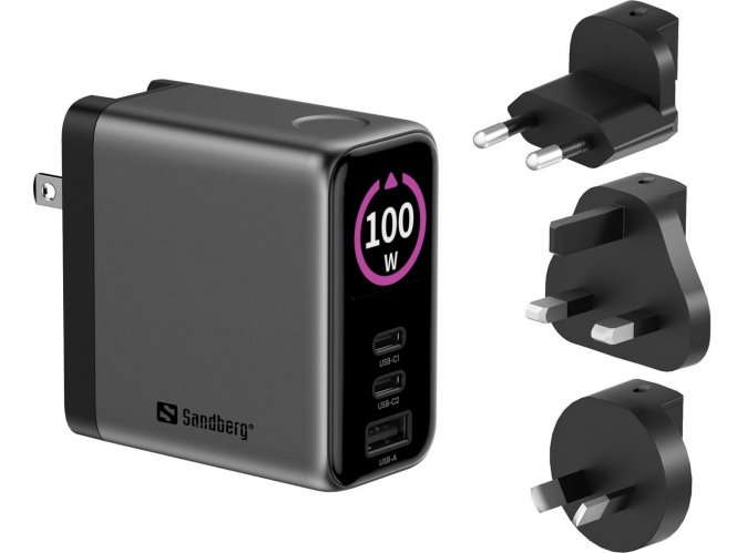 Sandberg Travel Charger PD100W Display - disponible 48 / 72h