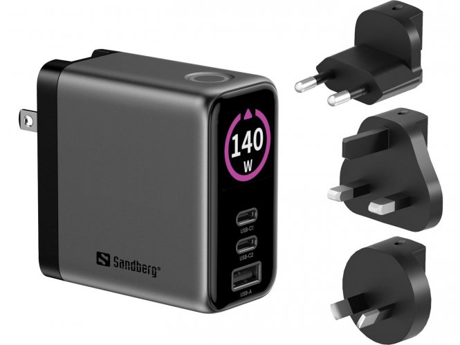Sandberg Travel Charger PD140W Display - disponible 48 / 72h