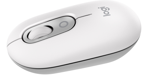 Logitech POP - Souris - emoji personnalisable - optique - 4 boutons - sans fil - Bluetooth 5.1 LE - blanc cassé