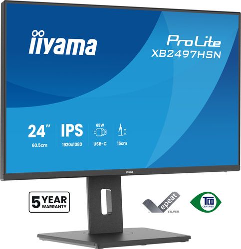 iiyama ProLite XB2497HSN-B1 - Écran LED - 24" (23.8" visualisable) - 1920 x 1080 Full HD (1080p) @ 100 Hz - IPS - 350 cd/m² - 1500:1 - 1 ms - 2xHDMI, 2xDisplayPort - haut-parleurs - noir, mat 