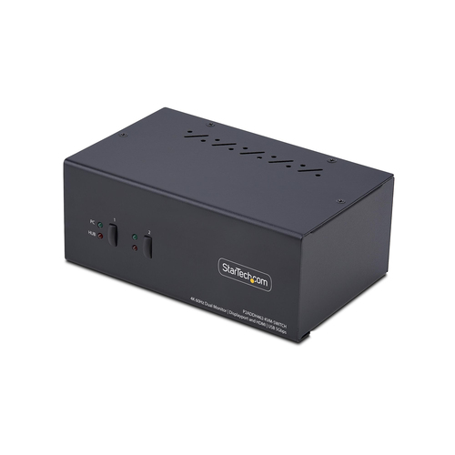 StarTech.com 2-Port Dual-Monitor DisplayPort en HDMI KVM Switch, 4K 60Hz - Commutateur écran-clavier-souris/audio/USB - 2 x KVM / audio / USB - 1 utilisateur local - de bureau - Conformité TAA 