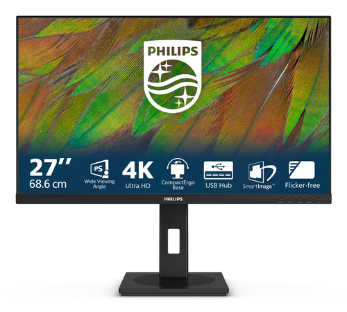 Philips 27B1N3800 - 3000 Series - écran LED - 27" - 3840 x 2160 4K UHD (2160p) @ 60 Hz - IPS - 350 cd/m² - 1000:1 - 4 ms - 2xHDMI, DisplayPort - haut-parleurs - noir 