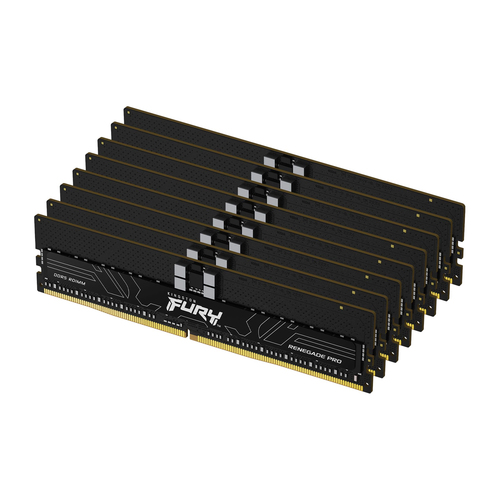 Kingston FURY Renegade Pro - DDR5 - kit - 256 Go: 8 x 32 Go - DIMM 288 broches - 6400 MHz / PC5-51200 - CL32 - 1.4 V - mémoire enregistré - ECC - noir 