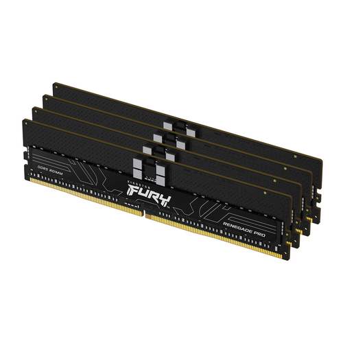 Kingston FURY Renegade Pro - DDR5 - kit - 64 Go: 4 x 16 Go - DIMM 288 broches - 5600 MT/s / PC5-44800 - CL36 - 1.25 V - mémoire enregistré - on-die ECC - noir 