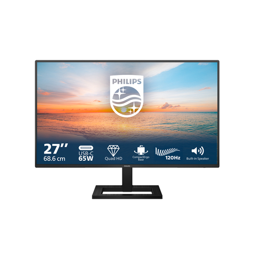 Philips 27E1N1600AE - Écran LED - 27" - 2560 x 1440 QHD @ 100 Hz - IPS - 1500:1 - 1 ms - HDMI, USB-C - haut-parleurs - noir 