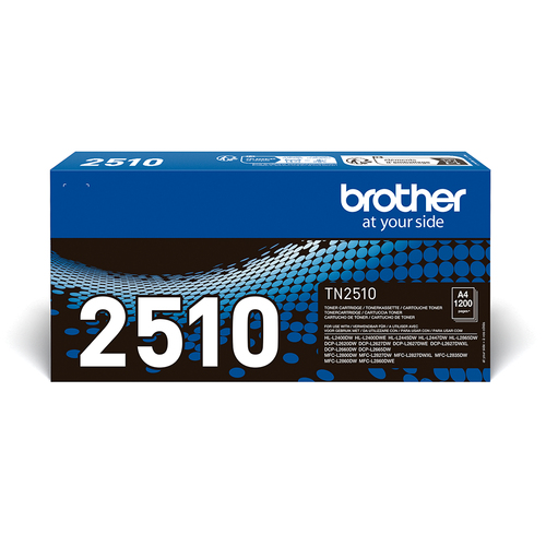 Brother TN-2510 - Haute capacité - noir - original - boîte - cartouche de toner - pour Brother DCP-L2620, L2627, L2660, HL-L2400, L2445, L2447, MFC-L2800, L2827, L2860 