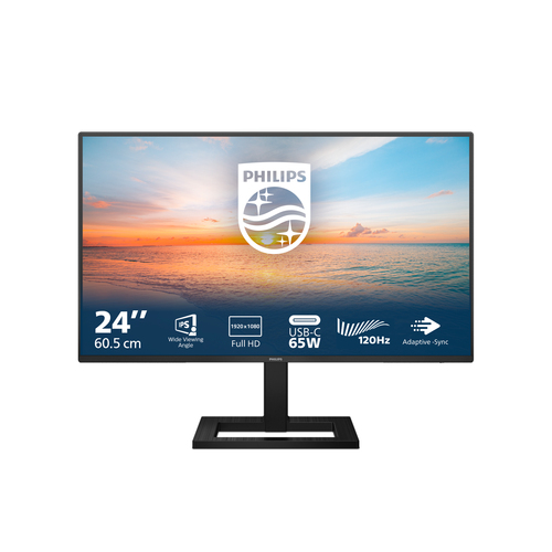 Philips 24E1N1300AE - Écran LED - 24" (23.8" visualisable) - 1920 x 1080 Full HD (1080p) @ 100 Hz - IPS - 1300:1 - 1 ms - HDMI, USB-C - haut-parleurs - noir texturé 