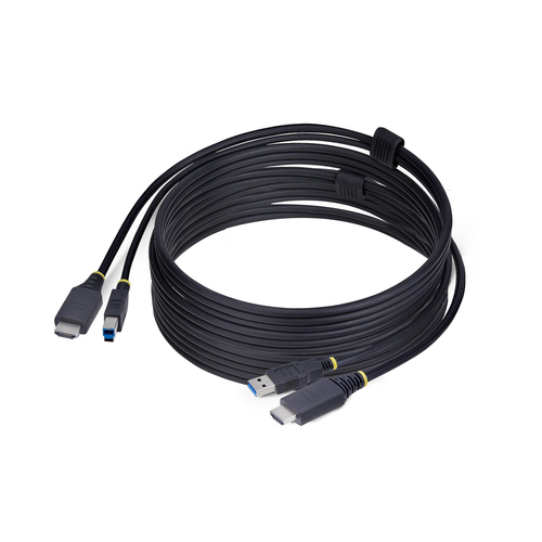 StarTech.com 10ft (3m) HDMI and USB 5Gbps KVM Cable - Câble clavier / vidéo / souris (KVM) - HDMI, USB type A (M) pour HDMI, USB Type B (M) - 3 m - support pour 4K60Hz, prise en charge de HDR10 - noir