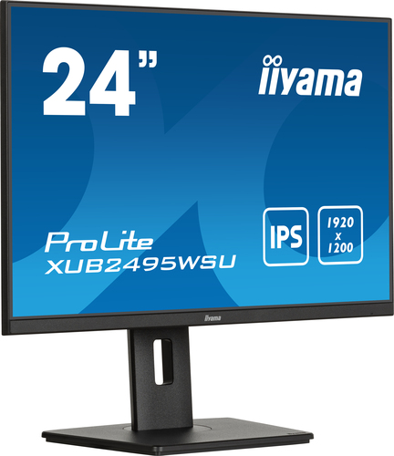 iiyama ProLite XUB2495WSU-B7 - Écran LED - 24" (24.1" visualisable) - 1920 x 1200 WUXGA @ 75 Hz - IPS - 300 cd/m² - 1000:1 - 4 ms - HDMI, DisplayPort - haut-parleurs - noir, mat 