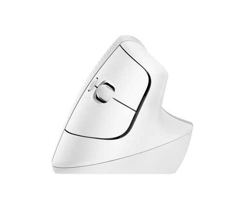 Logitech Lift Vertical Ergonomic Mouse - Souris verticale - ergonomique - optique - 6 boutons - sans fil - Bluetooth, 2.4 GHz - récepteur USB Logitech Logi Bolt - blanc cassé