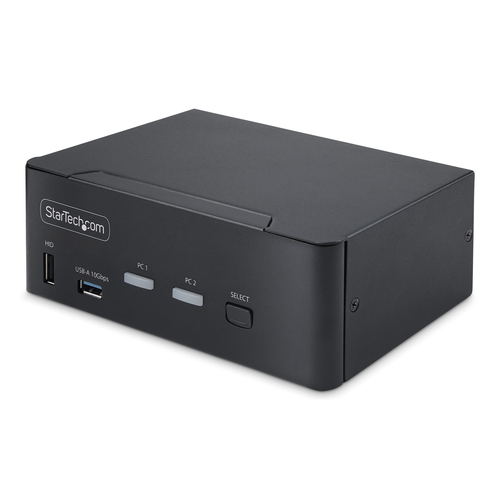 StarTech.com Switch KVM DisplayPort 2 Ports, 8K 60Hz / 4K 144Hz, DP 1.4 - Commutateur écran-clavier-souris/audio/USB - 2 x KVM / audio / USB - 1 utilisateur local - de bureau - Conformité TAA 