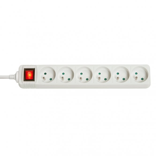 Lindy Multiprise 6 prises FR avec interrupteur, blanc - disponible 24 / 48h