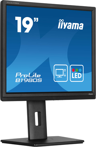 iiyama ProLite B1980S-B1 - Écran LED - 19" - 1280 x 1024 @ 75 Hz - TN - 250 cd/m² - 1000:1 - 3 ms - HDMI, DisplayPort - haut-parleurs - noir, mat 
