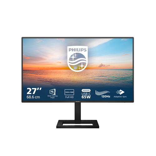 Philips 27E1N1300AE - Écran LED - 27" - 1920 x 1080 Full HD (1080p) @ 100 Hz - IPS - 1300:1 - 1 ms - HDMI, USB-C - haut-parleurs - noir texturé 