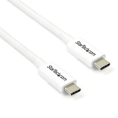StarTech.com Câble Thunderbolt 3 de 2 m - 20 Gb/s - TB USB-C DP - Blanc - Câble Thunderbolt - USB-C (M) pour USB-C (M) - USB 3.1 Gen 2 / Thunderbolt 3 / DisplayPort 1.2 - 2 m - support 4K - blanc - pour P/N: CDP2HDUACP, CDP2HDUACPW 