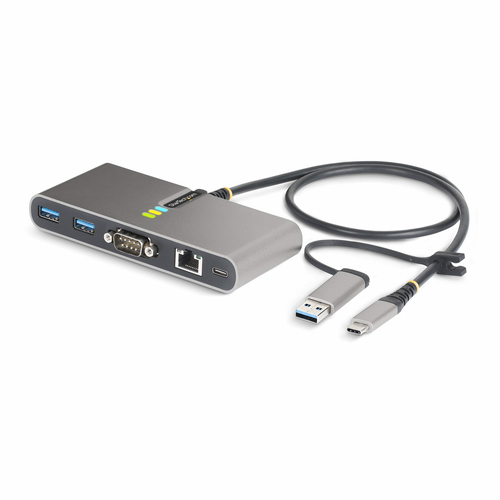 StarTech.com Hub USB-C à 2 Ports avec Ethernet et RS-232, PD, 2x USB-A - Concentrateur (hub) - 2 x USB 3.2 Gen 1 - de bureau 