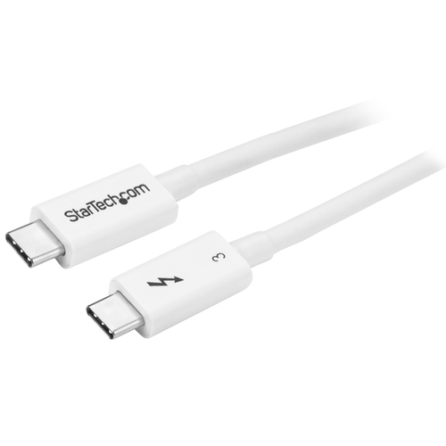 StarTech.com 1.6ft (50cm) Thunderbolt 3 Cable, 40Gbps, 100W PD, 4K/5K Video, Thunderbolt-Certified, Compatible w/ TB4/USB 3.2/DisplayPort - Câble Thunderbolt - 24 pin USB-C (M) pour 24 pin USB-C (M) - USB 3.1 Gen 2 / Thunderbolt 3 / DisplayPort 1.2 - 50 c