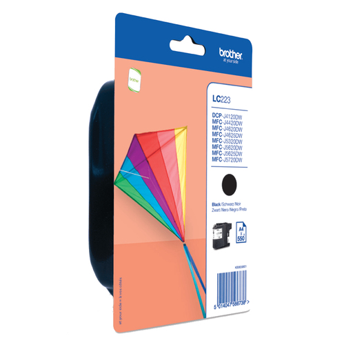 Brother LC223BKBP - Noir - original - blister - cartouche d'encre - pour Brother DCP-J4120DW, DCP-J562DW, MFC-J4420DW, MFC-J4625DW, MFC-J5320DW, MFC-J5625DW 