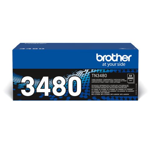 Brother TN3480 - À rendement élevé - noir - original - cartouche de toner - pour Brother HL-L5100, L5200, L6300, L6400, L6450, MFC-L5700, L6800, L6900, L6950, L6970