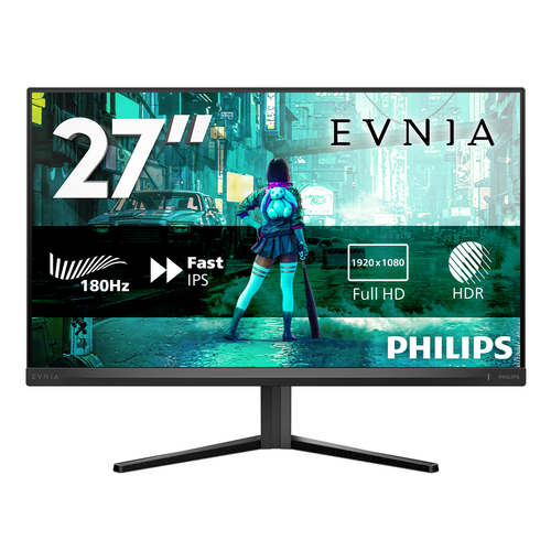Philips Evnia 3000 27M2N3200S - Écran LED - jeux - 27" - 1920 x 1080 Full HD (1080p) @ 180 Hz - IPS - 300 cd/m² - 1000:1 - HDR10 - 0.5 ms - 2xHDMI, DisplayPort - haut-parleurs - Charbon 