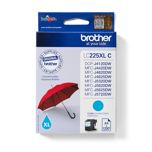 Brother LC225XLC - Cyan - original - cartouche d'encre - pour Brother DCP-J4120DW, MFC-J4420DW, MFC-J5320DW, MFC-J5625DW 