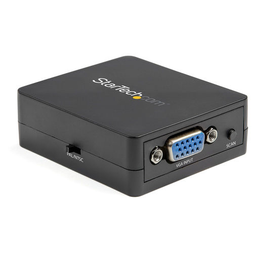 StarTech.com Convertisseur vidéo composite vers VGA - Alimentation USB - Adaptateur vidéo - VGA / S-Video / vidéo composite - HD-15 (VGA) femelle pour 4 broches mini-din, RCA femelle - noir - actif 