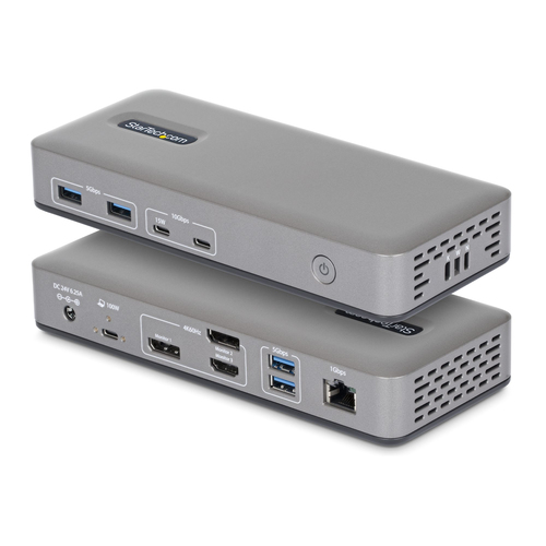 StarTech.com - Station d'accueil - pour ordinateur portable - USB-C 3.2 Gen 2 - HDMI, 2 x DP - 1GbE - Royaume-Uni, Europe 