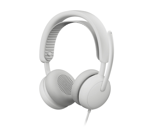 Logitech Zone Filaire 2 for Business - Micro-casque - sur-oreille - filaire - Suppresseur de bruit actif - blanc cassé - Certifié pour Microsoft Teams