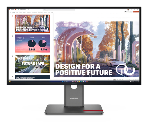 Lenovo ThinkVision P27QD-40 - Écran LED - 27" - 2560 x 1440 QHD @ 120 Hz - IPS - 350 cd/m² - 1500:1 - 4 ms - HDMI, DisplayPort, USB-C - noir corbeau 