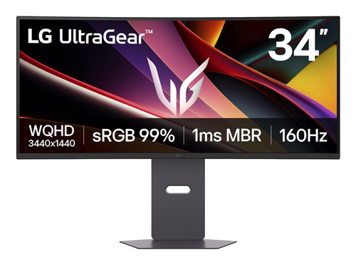 LG UltraGear 34G600A-B - Écran LED - jeux - incurvé - 34" - 3440 x 1440 UWQHD @ 160 Hz - VA - 300 cd/m² - 4000:1 - HDR10 - 1 ms - 2xHDMI, DisplayPort - haut-parleurs 