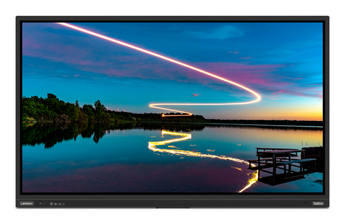Lenovo ThinkVision T86 - Écran LED - 86" - fixe - écran tactile - 3840 x 2160 4K @ 60 Hz - VA - 400 cd/m² - 4000:1 - HDR10 - 6.5 ms - 4xHDMI, VGA, DisplayPort, 2xUSB-C, RCA (composite) - haut-parleurs - noir corbeau - disponible 15 jours