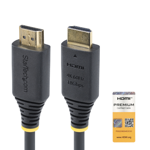 StarTech.com 3m (10ft) Premium Certified High Speed HDMI Cable, 4K60Hz - Premium High speed - câble HDMI avec Ethernet - HDMI mâle pour HDMI mâle - 3 m - noir - passif, support pour 4K60Hz