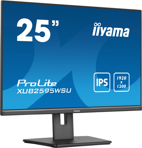 iiyama ProLite XUB2595WSU-B5 - Écran LED - 25" - 1920 x 1200 WUXGA - IPS - 300 cd/m² - 1000:1 - 4 ms - HDMI, VGA, DisplayPort - haut-parleurs - noir, mat