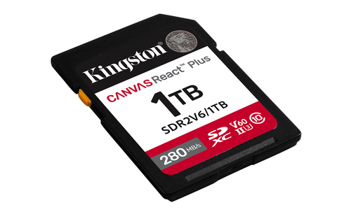 Kingston Canvas React Plus - Carte mémoire flash - 1 To - Video Class V60 / UHS-II U3 / Class10 - SDXC UHS-II 