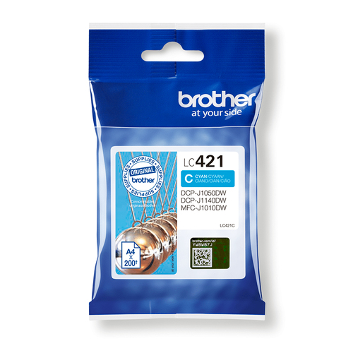 Brother LC421C - Cyan - original - cartouche d'encre - pour Brother DCP-J1140DW, DCP-J1800DW, MFC-J1010DW, MFC-J1012DW 