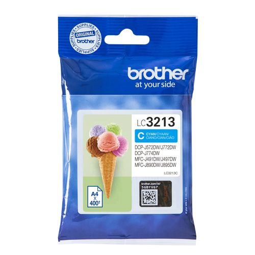 Brother LC3213C - À rendement élevé - cyan - original - cartouche d'encre - pour Brother DCP-J772DW, DCP-J774DW, MFC-J890DN, MFC-J890DW, MFC-J890DWN 