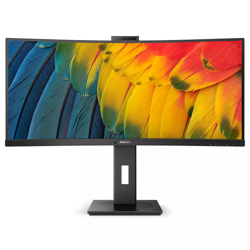Philips 34B1U5600CH - 5000 Series - écran LED - incurvé - 34" - 3440 x 1440 WQHD @ 120 Hz - VA - 350 cd/m² - 3000:1 - 4 ms - HDMI, DisplayPort, USB-C - haut-parleurs - noir texturé 
