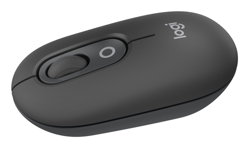 Logitech POP - Souris - emoji personnalisable - optique - 4 boutons - sans fil - Bluetooth 5.1 LE - graphite 