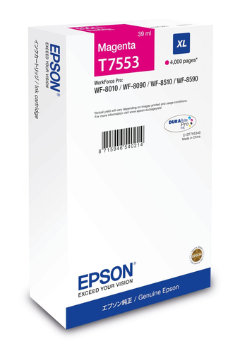 Epson T7553 - 39 ml - XL - magenta - original - boîte - cartouche d'encre 