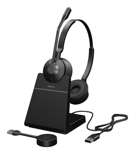 Jabra Engage 55 SE Stereo - Micro-casque - sur-oreille - DECT - sans fil - USB-A via adaptateur DECT - certifié UC