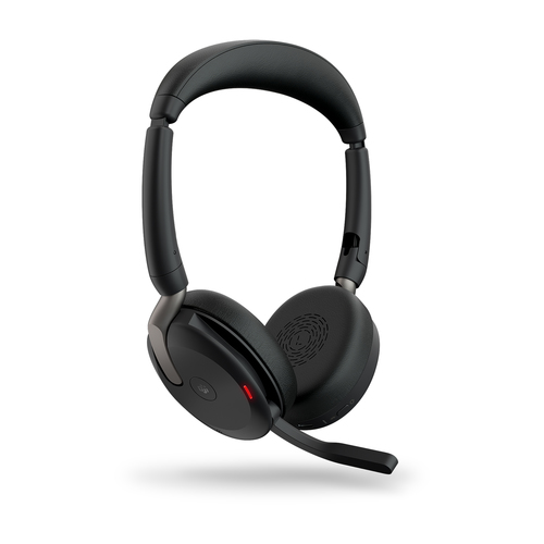 Jabra Evolve2 65 Flex MS Stereo - Micro-casque - sur-oreille - Bluetooth - sans fil - Suppresseur de bruit actif - USB-C - noir - avec socle de recharge sans fil - Certifié pour Microsoft Teams 