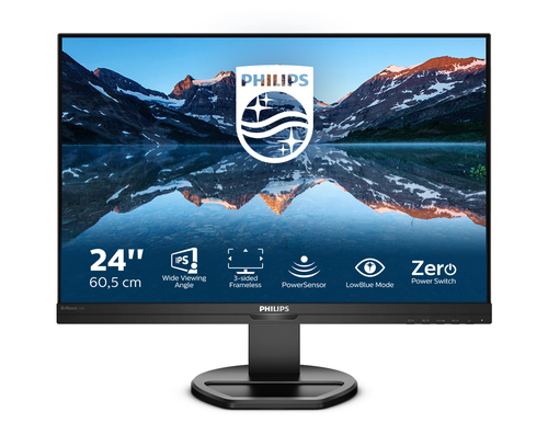 Philips B Line 240B9 - Écran LED - 24.1" (24" visualisable) - 1920 x 1200 WUXGA @ 75 Hz - IPS - 300 cd/m² - 1000:1 - 4 ms - HDMI, DVI-D, VGA, DisplayPort - haut-parleurs - texture noire 